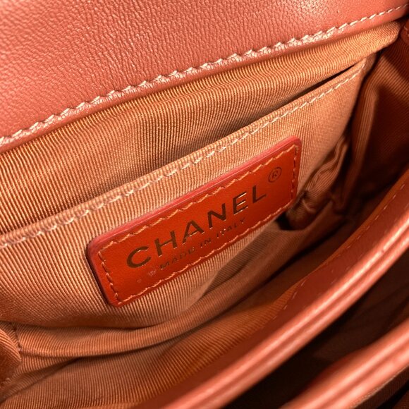 【119MK】Chanel Pink Lambskin Small Coco Flap Bag Sku# 85648 (Gently Used) - Picture 7 of 14